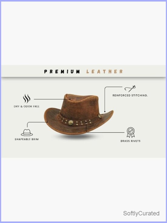 Genuine Suede Leather Cowboy Hat Wide Brim Shapeable Unisex Adult main image 2